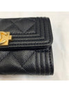 Boy  Flap Card Holder Grained Calfskin Gold Black - CHANEL - BALAAN 8