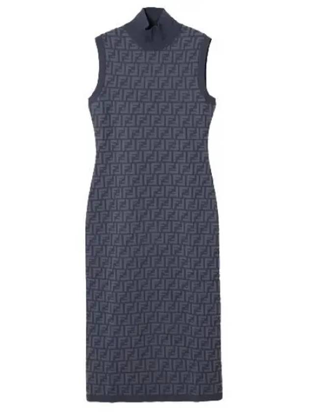 FF motif sleeveless midi dress blue - FENDI - BALAAN 2