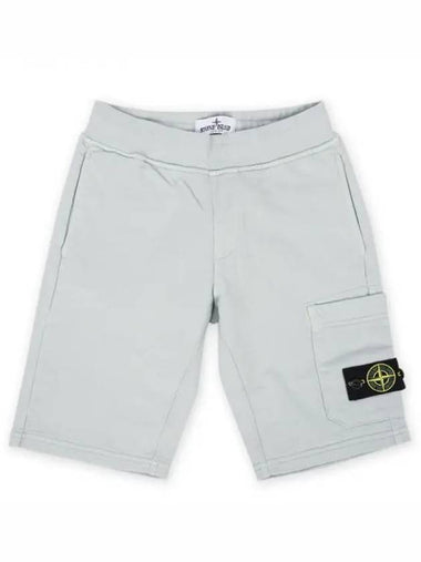 Stone Kids Waffen Patch Bermuda Shorts Light Gray 801661840 V0061 10 12A 270210 1053962 - STONE ISLAND - BALAAN 1