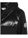 Logo Patch Velcro Zip Up Hoodie Black - MONCLER - BALAAN 6