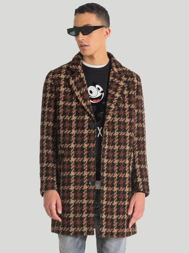 Wool blend houndstooth half coat CO114 - IKALOOOK - BALAAN 1