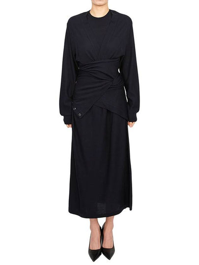 Twist Trompe Roale Midi Dress Dark Navy - LEMAIRE - BALAAN 2