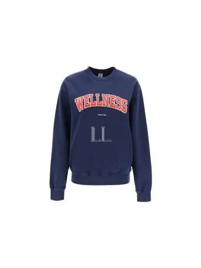 Crew Neck Print Sweatshirt Navy - SPORTY & RICH - BALAAN 2