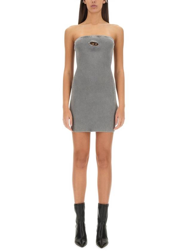 Women s M Scolo Logo Plaque Sleeveless Short Dress Gray - DIESEL - BALAAN 2