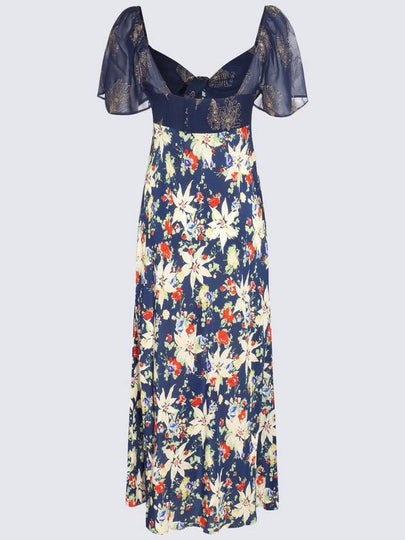 Rixo Navy Silk Paltrow Dress - RIXO LONDON - BALAAN 2