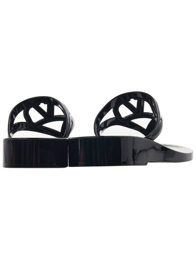 V Logo Signature Flip Flops Black - VALENTINO - BALAAN 5