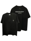 Back Logo Cotton Short Sleeve T-Shirt Black - WOOYOUNGMI - BALAAN 2