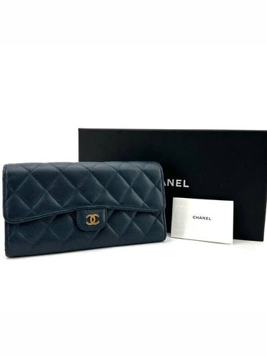 Classic caviar gold flap long wallet - CHANEL - BALAAN 1