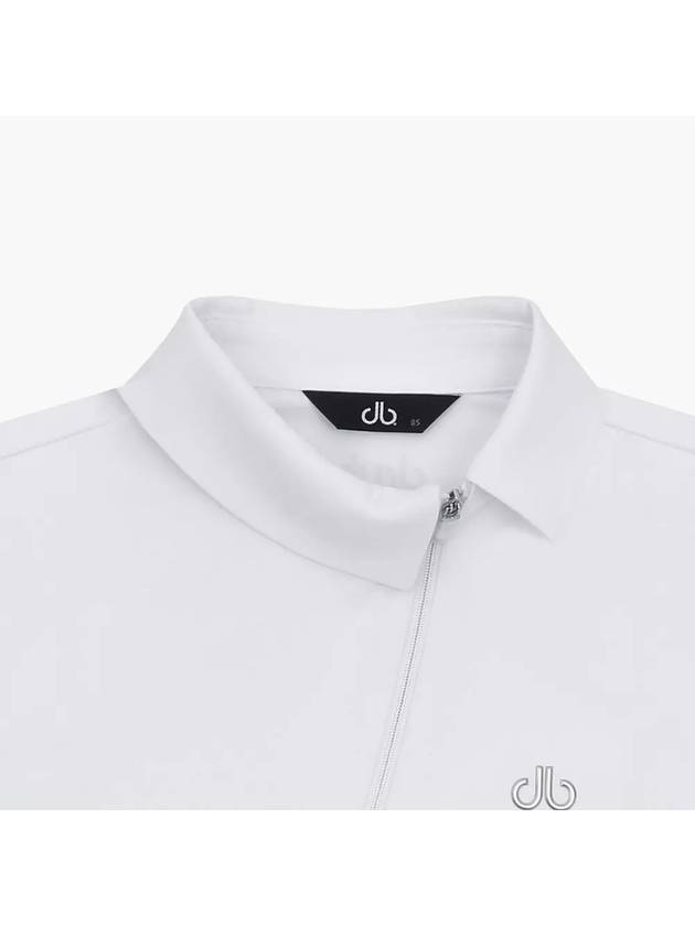 Drew Diagonal Zipper Short Sleeve T-Shirt DF42ST01WHITE - DRUH GOLF - BALAAN 3