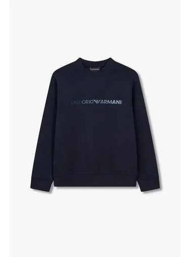 Men s embroidery gradient logo sweatshirt navy - EMPORIO ARMANI - BALAAN 1