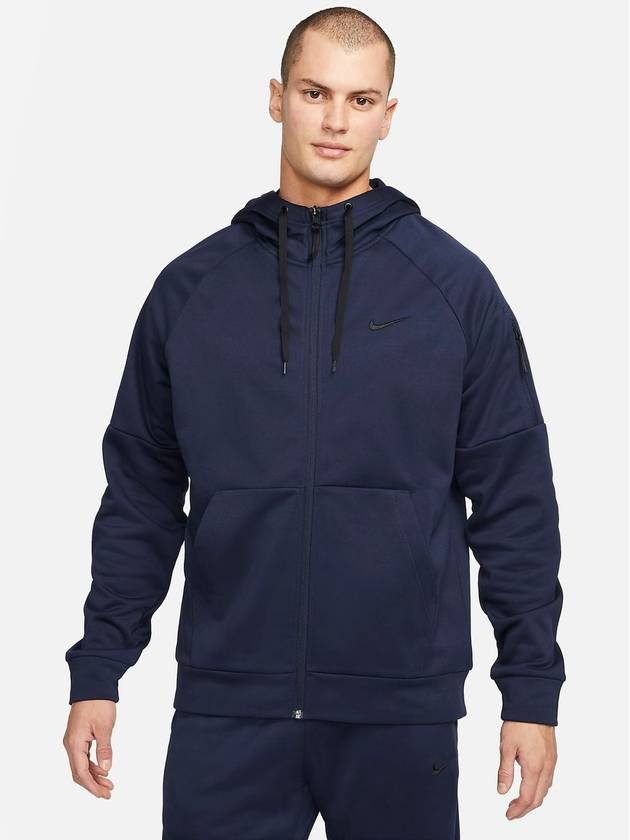 Full Zip-Up Fitness Hooded Jacket Navy - NIKE - BALAAN 1