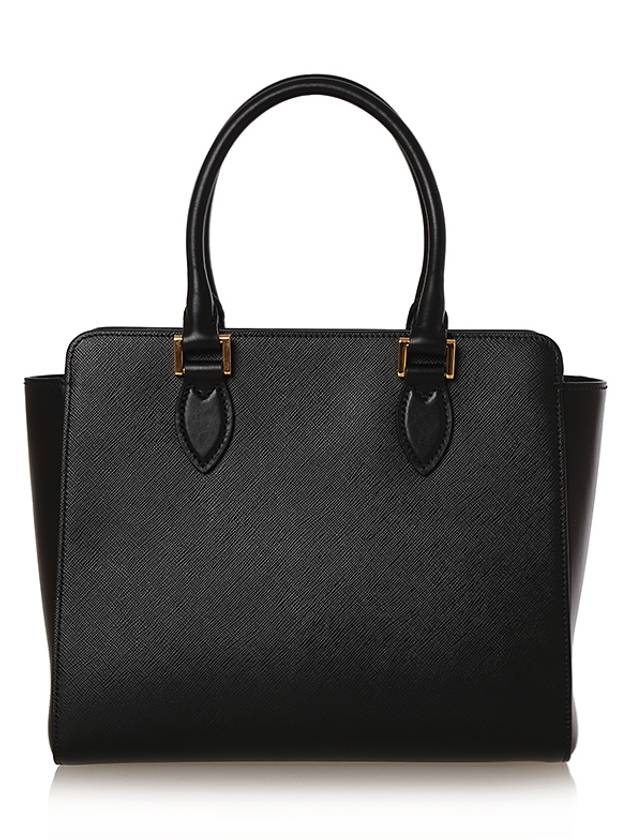 Triangle Logo Saffiano Tote Bag Black - PRADA - BALAAN 4