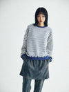 City Striped Sweatshirt Navy Cream - KOOKEESEE - BALAAN 4