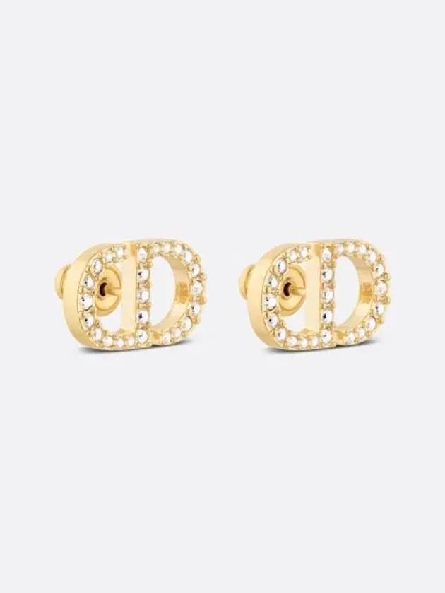 Petit CD Stud Crystal Earrings Gold - DIOR - BALAAN 3