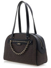 Logo Print Chain Shoulder Bag Black Brown - MICHAEL KORS - BALAAN 3