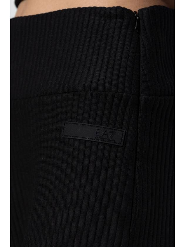 EA7 Emporio Armani Ribbed Trousers, Women's, Black - EMPORIO ARMANI - BALAAN 5