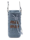 Embroidered Logo Crochet Bucket Bag Light Blue - MIU MIU - BALAAN 2