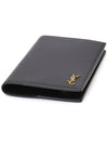 Monogram Logo Card Passport Wallet Black - SAINT LAURENT - BALAAN 4