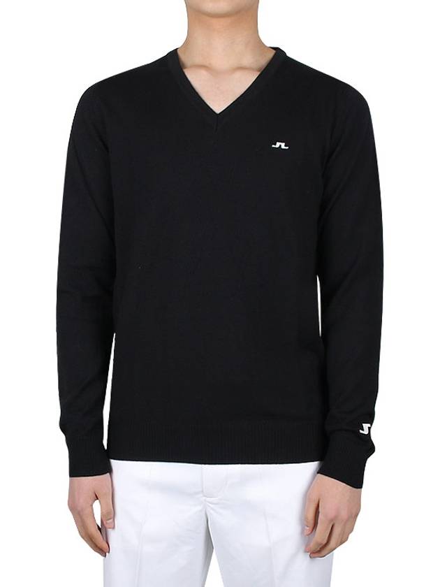 Lymann V-Neck Knit Top Black - J.LINDEBERG - BALAAN 3