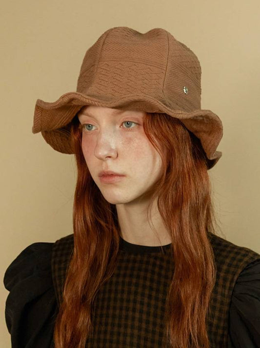 Frill Lily Bucket Hat Brown - BROWN HAT - BALAAN 1