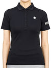 Women's Golf Picket Logo Short Sleeve PK Shirt Black - HYDROGEN - BALAAN 2