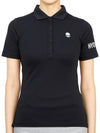 Women's Golf Picket Logo Short Sleeve PK Shirt Black - HYDROGEN - BALAAN 1