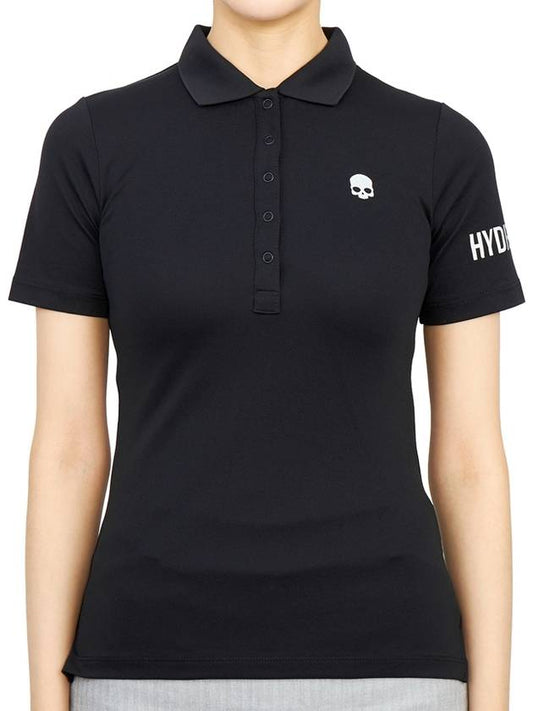 Women's Golf Picket Logo Short Sleeve PK Shirt Black - HYDROGEN - BALAAN 2