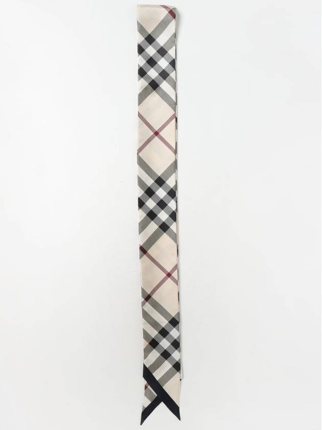 Skinny Check Silk Scarf Beige - BURBERRY - BALAAN 2