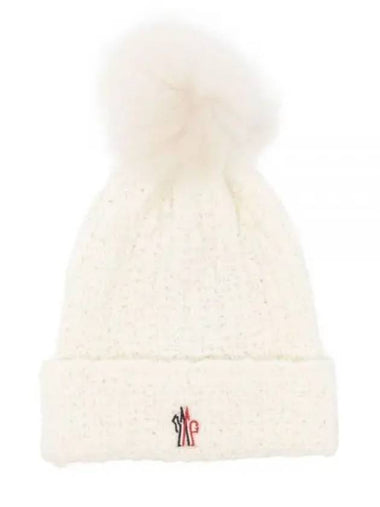 3B00006 M4487 034 Grenoble logo patch wool beanie - MONCLER - BALAAN 1