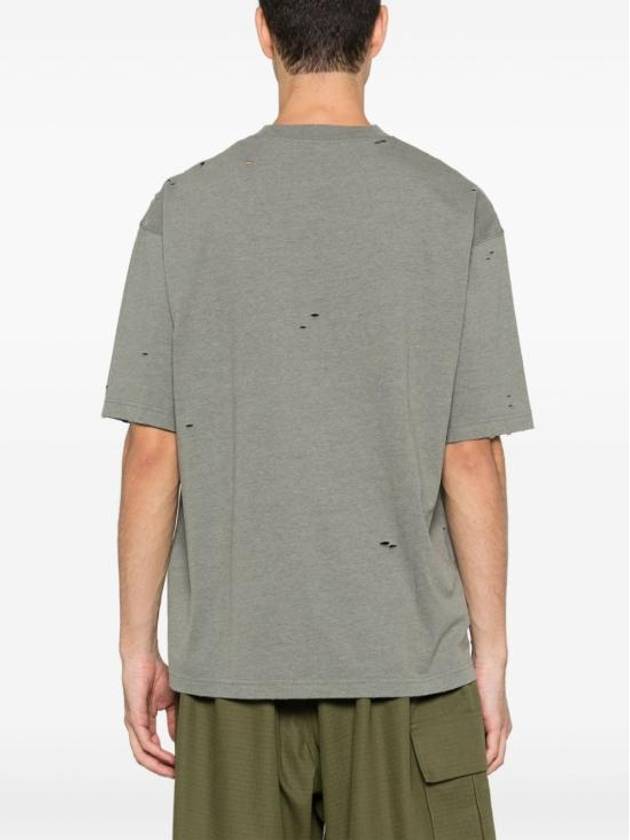 Logo Print Crewneck Short Sleeve T-Shirt Moss Green - ACNE STUDIOS - BALAAN 4