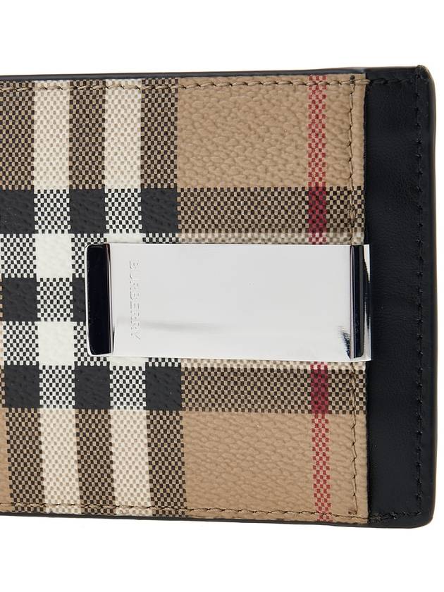 Vintage Check Money Clip Card Wallet Beige - BURBERRY - BALAAN 8