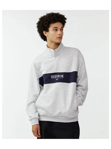 Legacy half zip up sweatshirt light gray - REEBOK - BALAAN 1