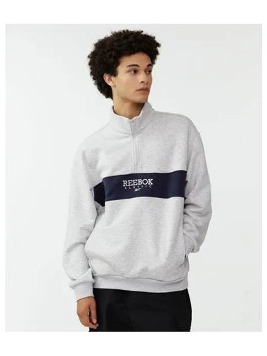 Legacy half zip up sweatshirt light gray - REEBOK - BALAAN 1