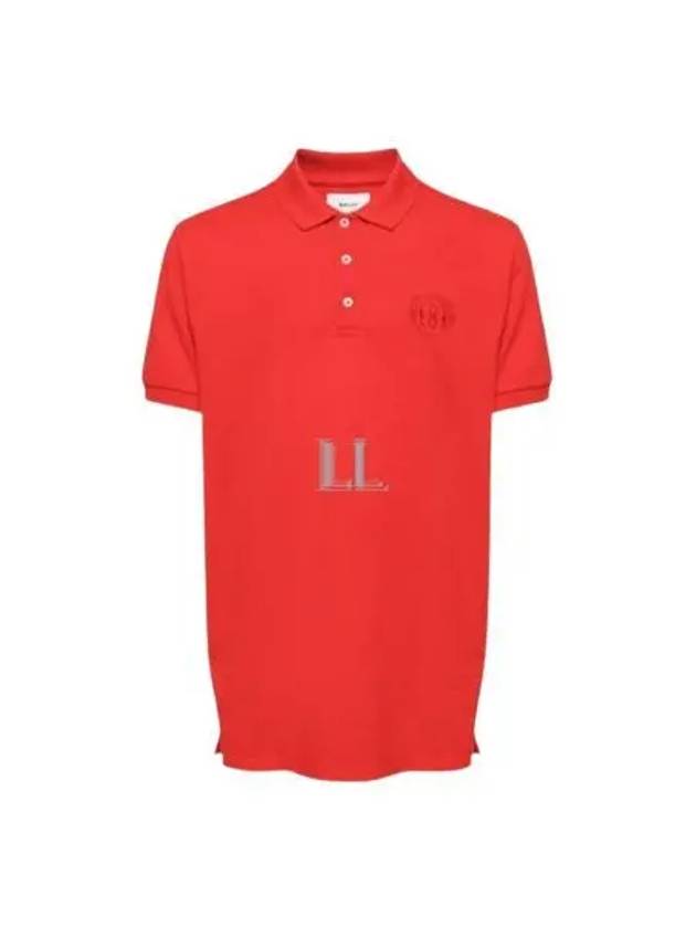 Embroidery Logo Short Sleeve Polo Shirt Red - BALLY - BALAAN 2