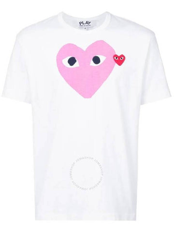 Cdg Play Heart Print Cotton T-Shirt, Size Large - COMME DES GARCONS PLAY - BALAAN 1