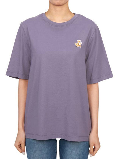 Speedy Fox Patch Comfort Short Sleeve T-Shirt Aster - MAISON KITSUNE - BALAAN 2