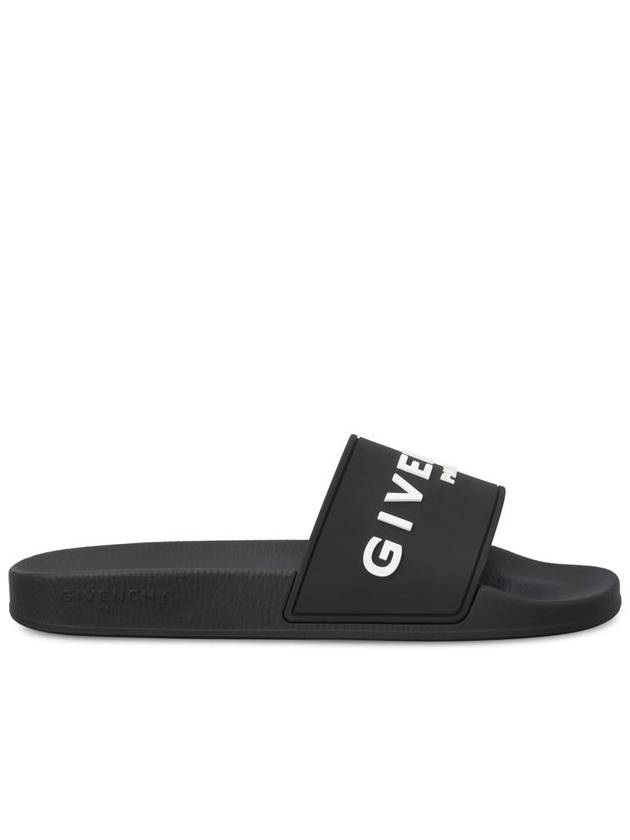 Logo Rubber Slide Slippers Black - GIVENCHY - BALAAN 2