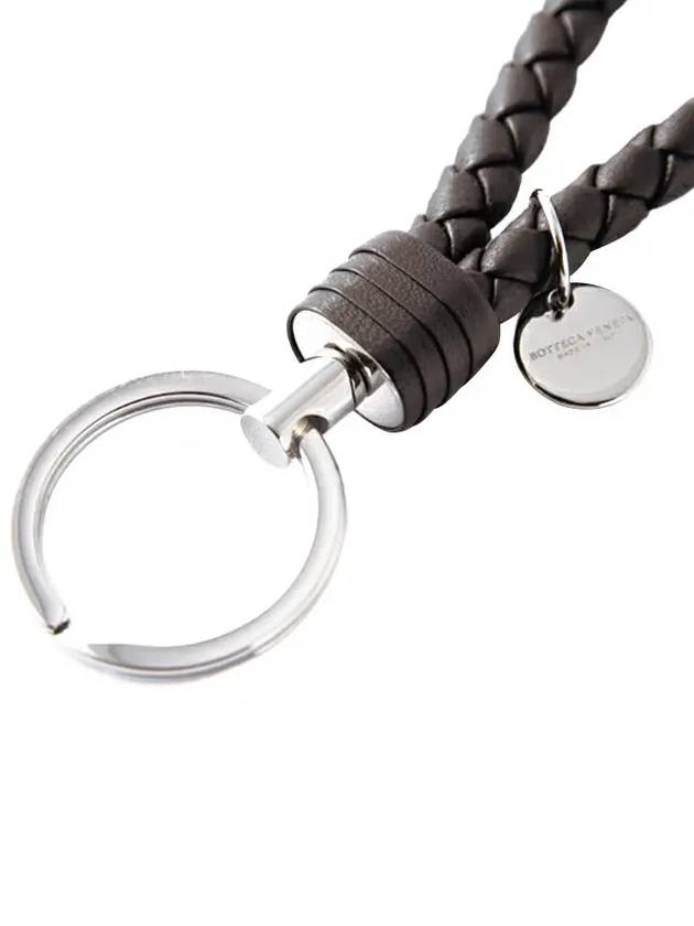 Intrecciato Leather Key Holder Espresso - BOTTEGA VENETA - BALAAN 3