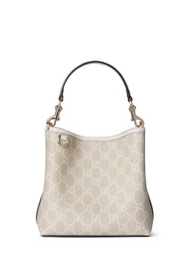 GG Emblem Mini Bucket Bag Beige White - GUCCI - BALAAN 1