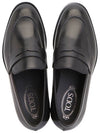 Men's Mocassino Polished Leather Loafers Black - TOD'S - BALAAN.