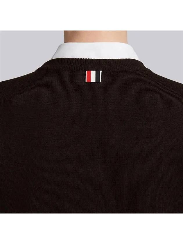 4-Bar Milano Stitch Merino Wool Knit Top Black - THOM BROWNE - BALAAN 6