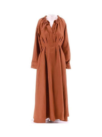 Drina Long Dress Brown - MAX MARA - BALAAN 1