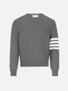 4 Bar Armband Milano Stitch Knit Top Mid Grey - THOM BROWNE - BALAAN 2