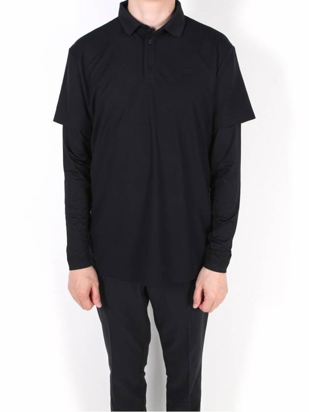 Liam Regular Fit Long Sleeve Polo Shirt Black - J.LINDEBERG - BALAAN 2