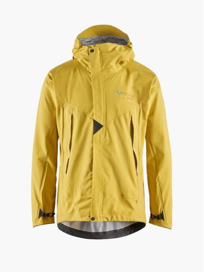 Men's Asynja Waterproof Hooded Zip-Up Jacket Dusty Yellow - KLATTERMUSEN - BALAAN 2