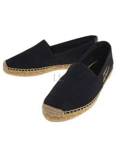 Logo embroidery espadrille black 6059561P2101000 - SAINT LAURENT - BALAAN 1