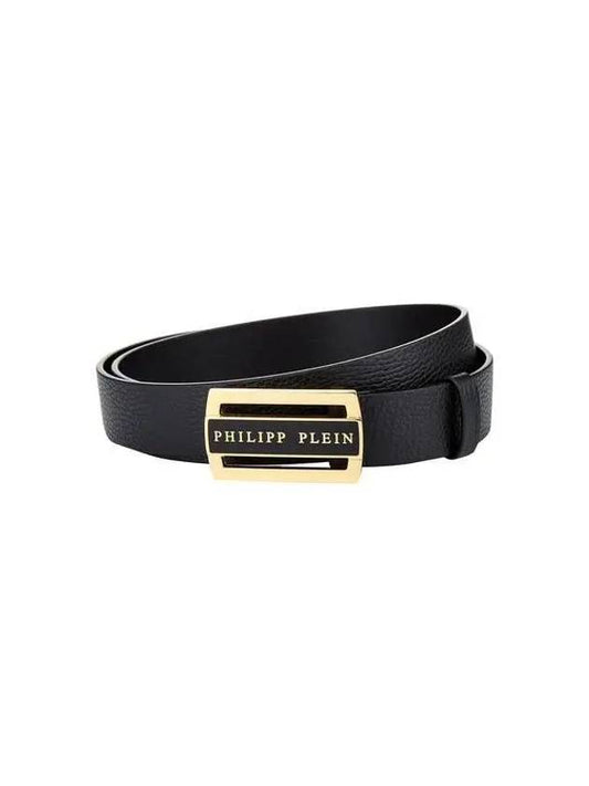 Men's Square Logo Buckle Belt Black 270557 - PHILIPP PLEIN - BALAAN 1