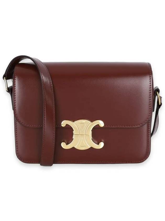 Teen Triomphe Shiny Calfskin Cross Bag Light Burgundy - CELINE - BALAAN 3