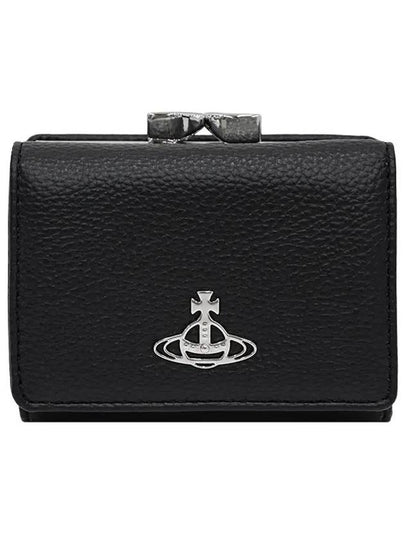 Grain Leather Half Wallet Black - VIVIENNE WESTWOOD - BALAAN 2