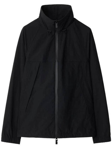 Cotton Zip-Up Jacket Black - BURBERRY - BALAAN 1